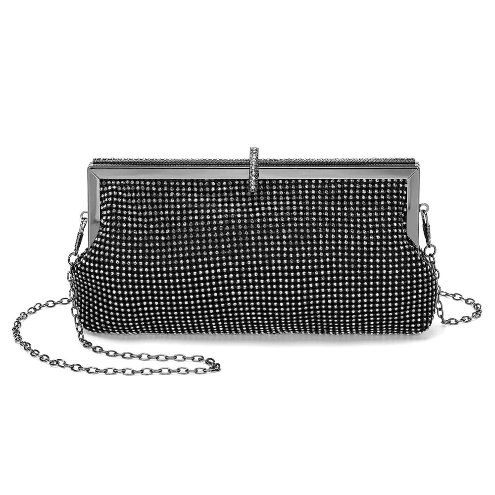 4868 Evening Bags Clutch Purses Formal, Metallic Purses Crystal Rhinestone